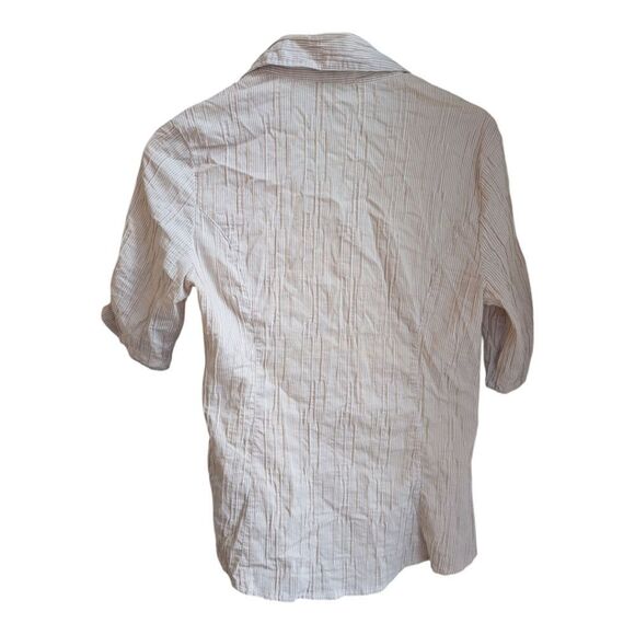 Le Chateau Striped Beige and Cream Pintick Shirt Size S - Picture 10 of 10
